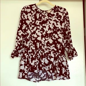 Black and white peplum top